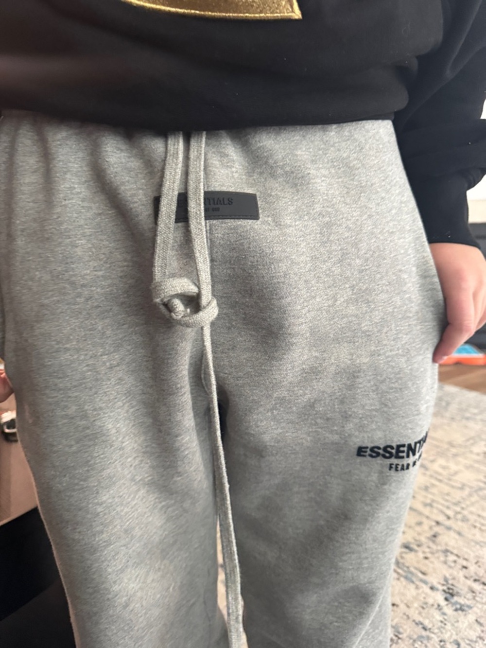 Essentials Gray Sweatpants Joggers with Drawstring